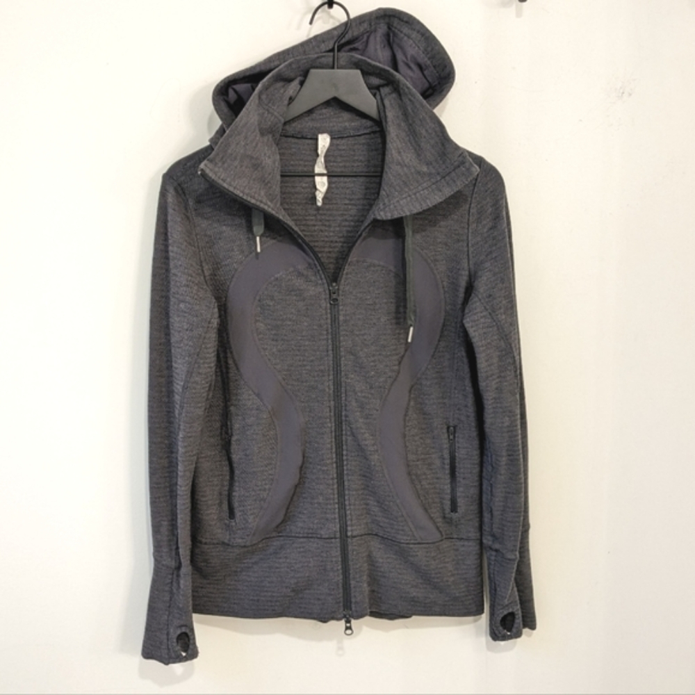 Lululemon Grey Hooded Scuba Athletic Full Zip Jacket Sweatshirt Hoodie